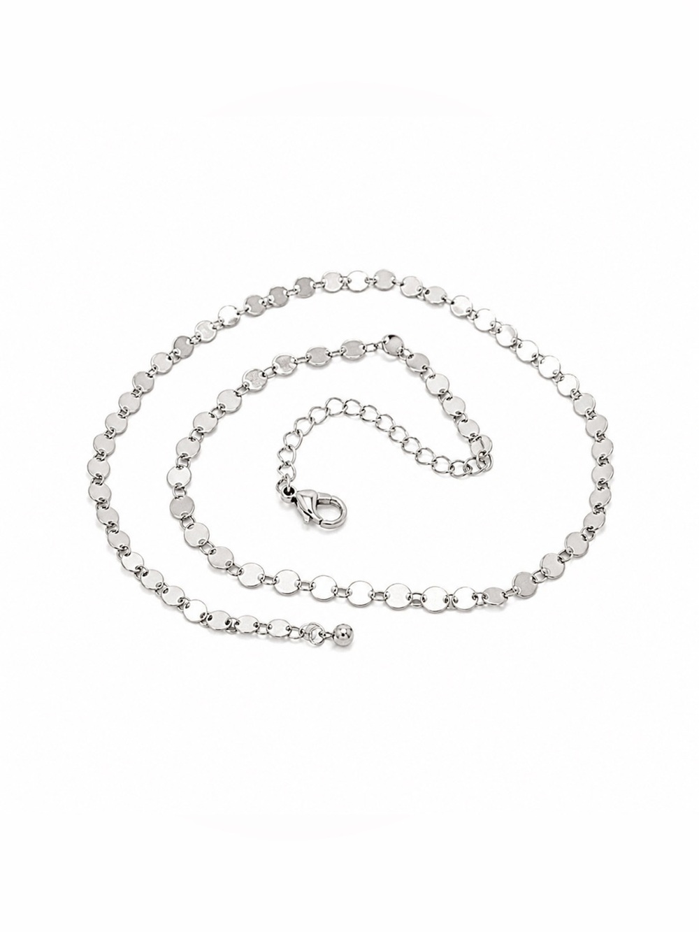 Silver Disc Link Ankle Bracelet- Women Jewelry